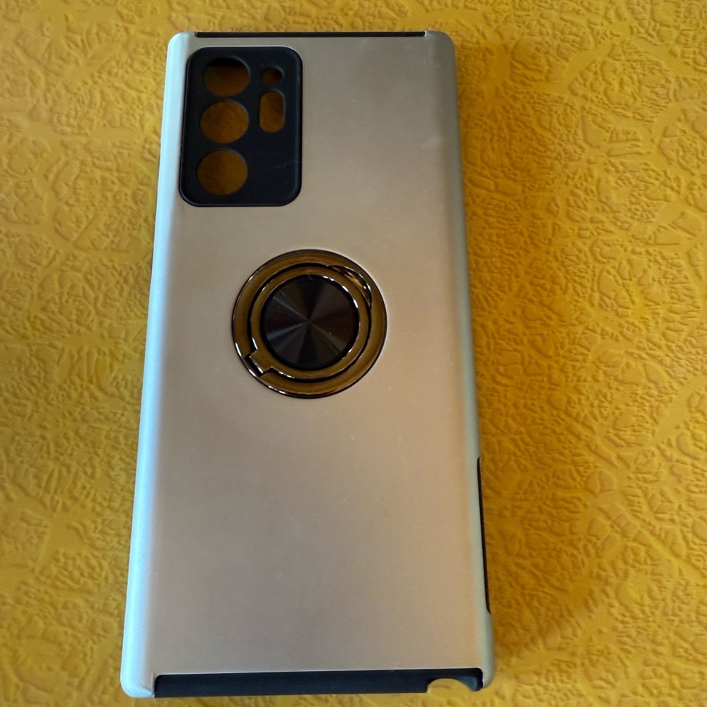 Samsung Note 20 ultra Silver Phone Case with Ring Holder